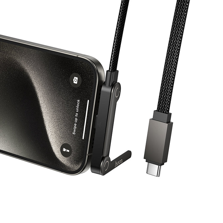Hoco USB-C to USB-C 60W Fast Charging Cable with Built-In Phone Stand Bracket U150