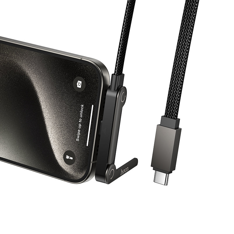 Hoco USB-C to USB-C 60W Fast Charging Cable with Built-In Phone Stand Bracket U150