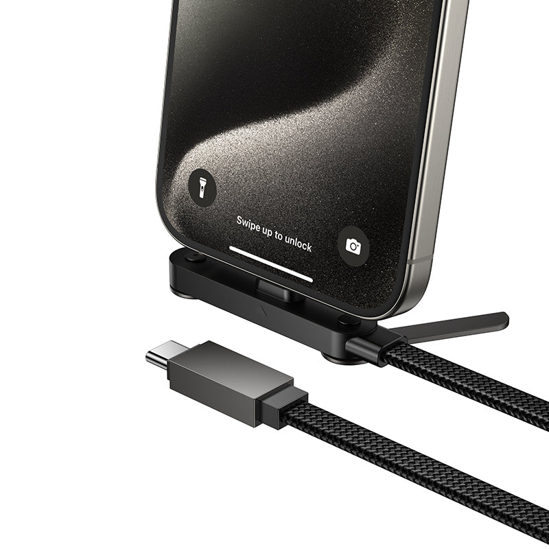 Hoco USB-C to USB-C 60W Fast Charging Cable with Built-In Phone Stand Bracket U150