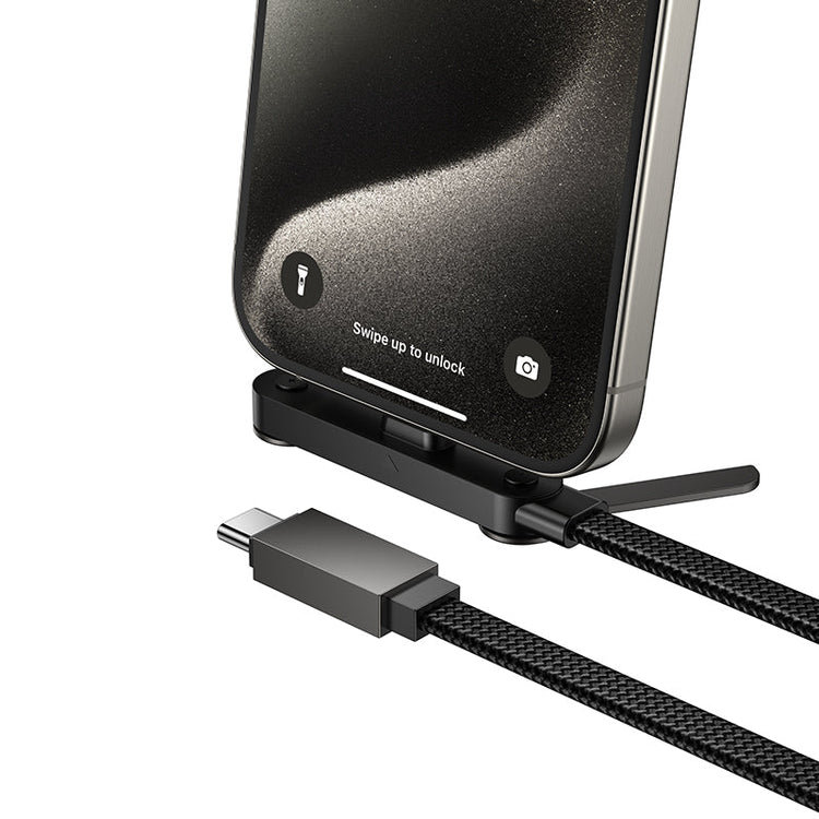 Hoco USB-C to USB-C 60W Fast Charging Cable with Built-In Phone Stand Bracket U150