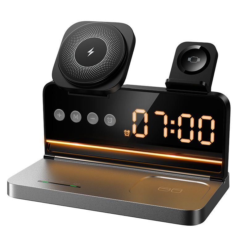 Hoco 4-in-1 Wireless Charger Alarm Clock Fast Charging Stand DWQ03