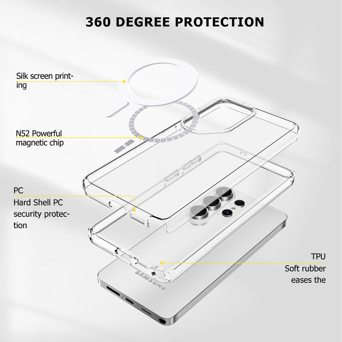 Blacktech Samsung Galaxy S26 Stay Glitter Case MagSafe Magnetic