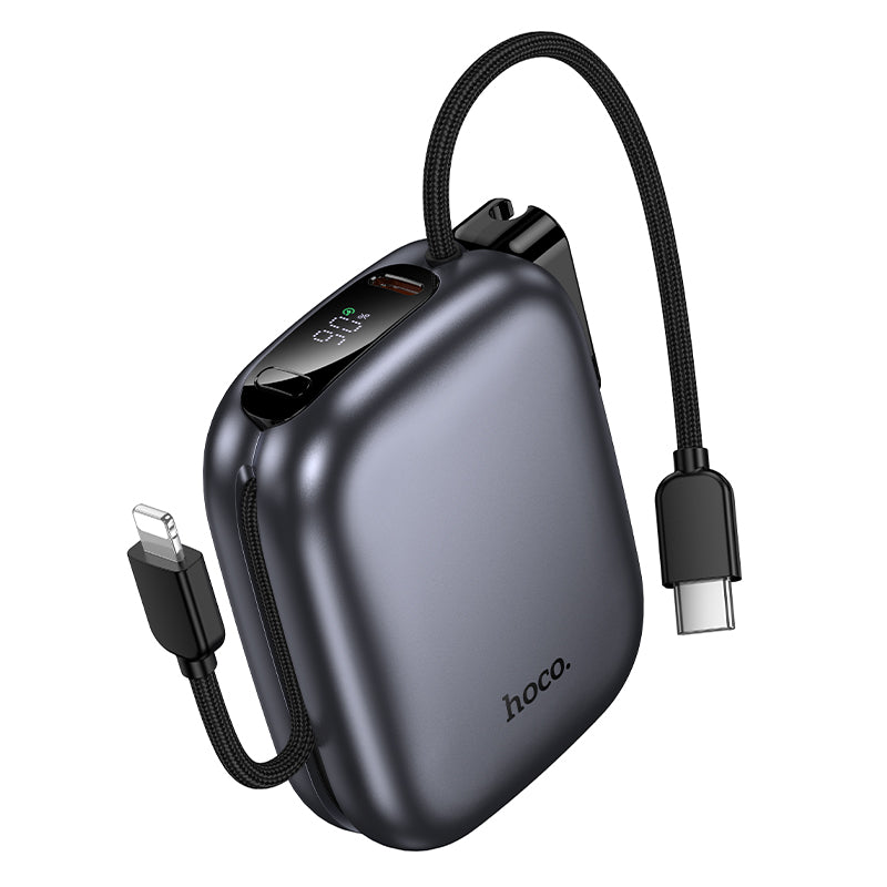 Hoco 10000mAh Compact Power Bank PD20W CCC Certified Super Small Built-In Cable Q49