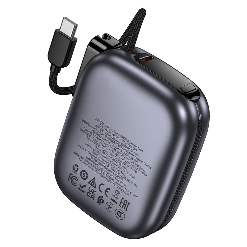 Hoco 10000mAh Compact Power Bank PD20W CCC Certified Super Small Built-In Cable Q49