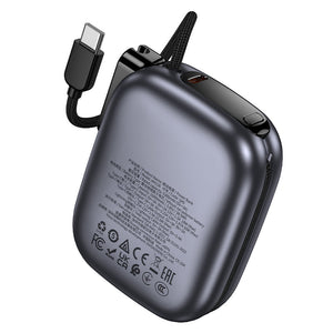Hoco 10000mAh Compact Power Bank PD20W CCC Certified Super Small Built-In Cable Q49
