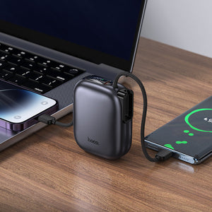Hoco 10000mAh Compact Power Bank PD20W CCC Certified Super Small Built-In Cable Q49
