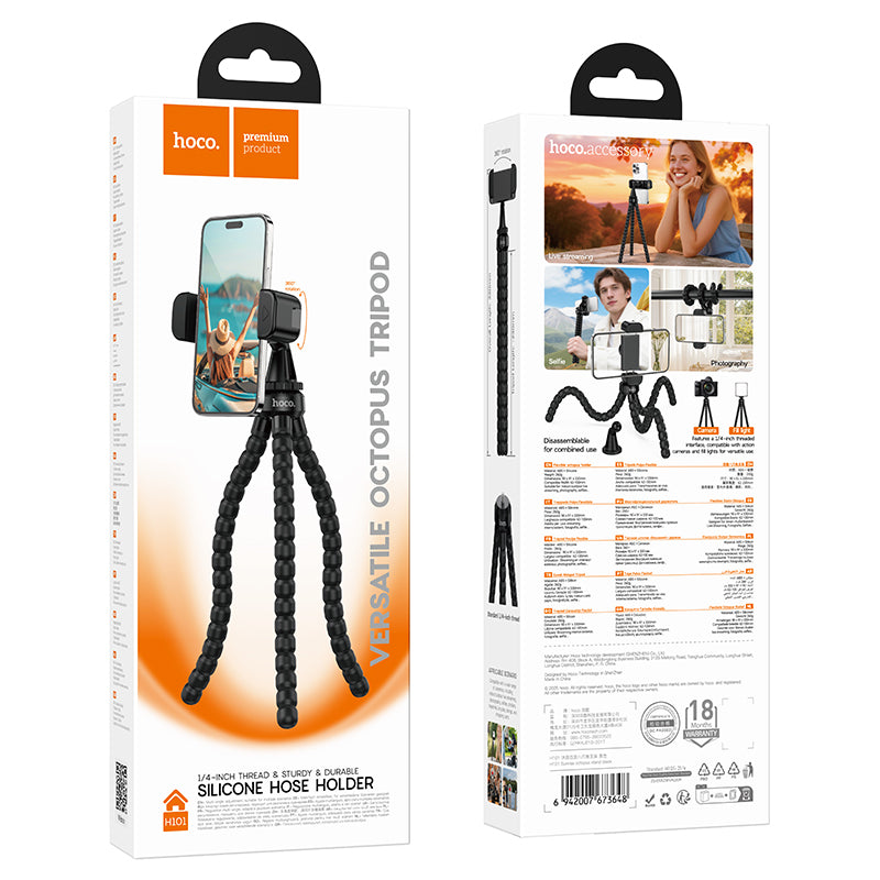 Hoco Flexible Octopus Phone Holder with Bendable Legs for Bikes, Gyms and Travel