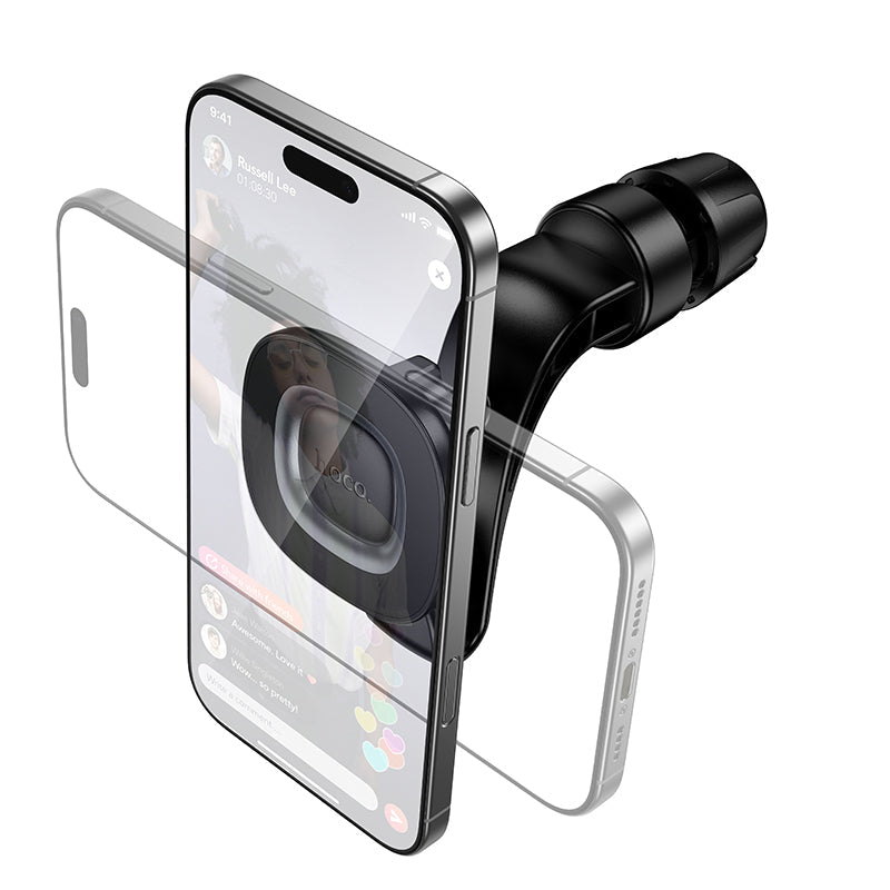 Hoco Magnetic Headrest Car Phone Holder with Built-In Hook and Adjustable Angle