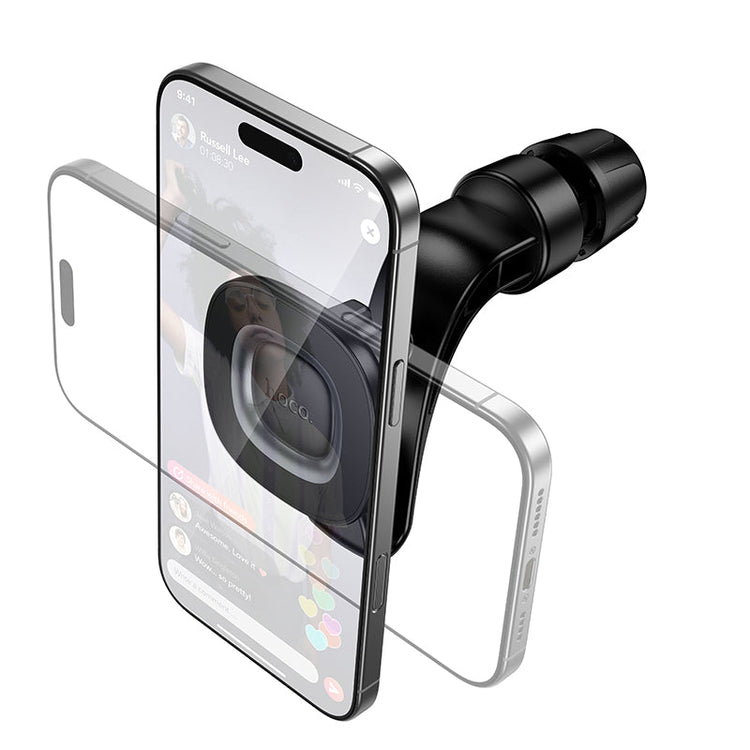 Hoco Magnetic Headrest Car Phone Holder with Built-In Hook and Adjustable Angle