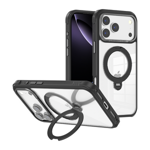 Blacktech Samsung Galaxy S26 Ultra O5 Clear Aluminum Camera Frame Ring Stand Case MagSafe Magnetic