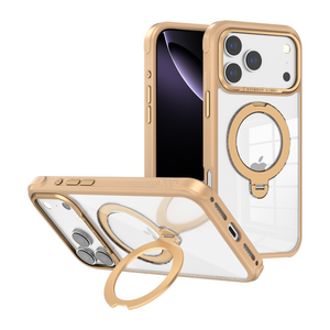 Blacktech Samsung Galaxy S26 Ultra O5 Clear Aluminum Camera Frame Ring Stand Case MagSafe Magnetic