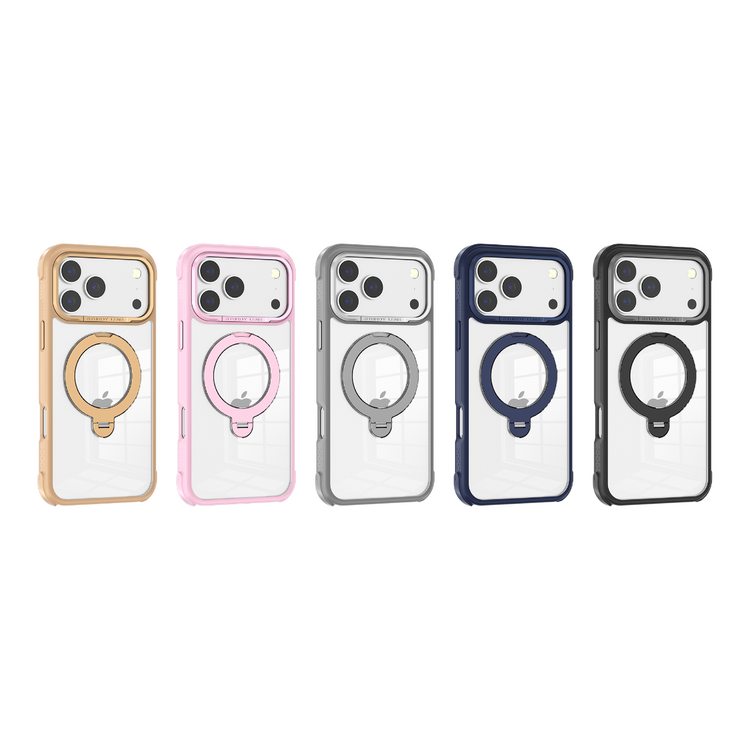 Blacktech Samsung Galaxy S26 Ultra O5 Clear Aluminum Camera Frame Ring Stand Case MagSafe Magnetic