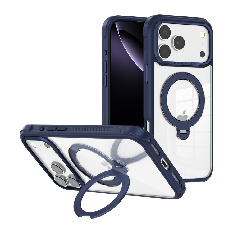 Blacktech Samsung Galaxy S26 Ultra O5 Clear Aluminum Camera Frame Ring Stand Case MagSafe Magnetic
