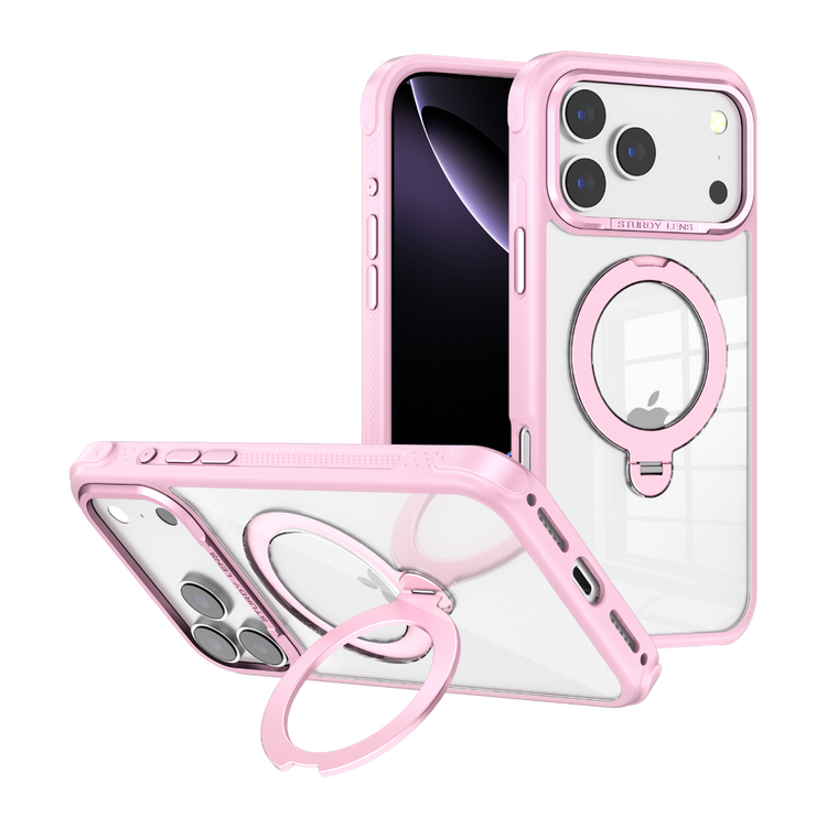 Blacktech Samsung Galaxy S26 Ultra O5 Clear Aluminum Camera Frame Ring Stand Case MagSafe Magnetic