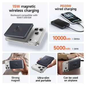 Hoco 10000mAh PD20W Thin Storm Magnetic Wireless Power Bank MagSafe Slim DB98A