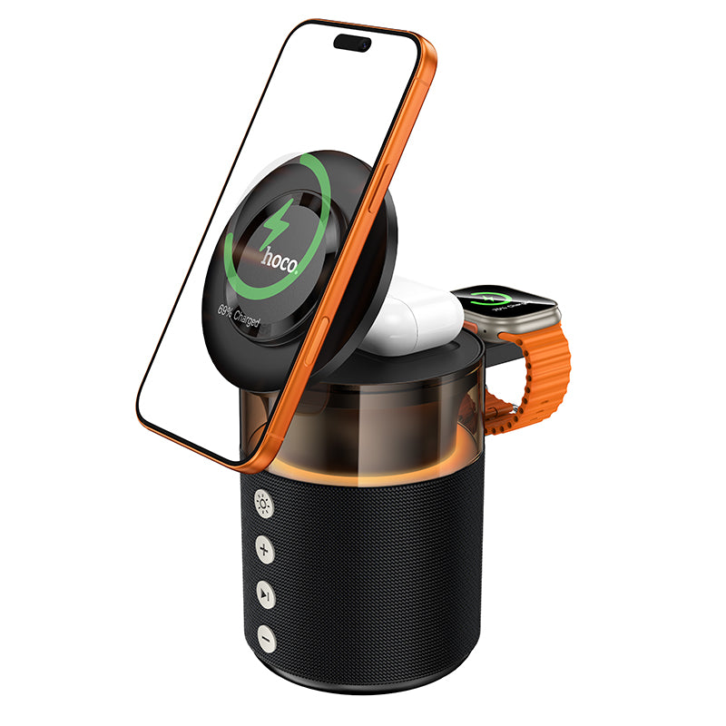 Hoco 4-in-1 Bluetooth Speaker 15W Magnetic Wireless Charger and Ambient Light DWQ05