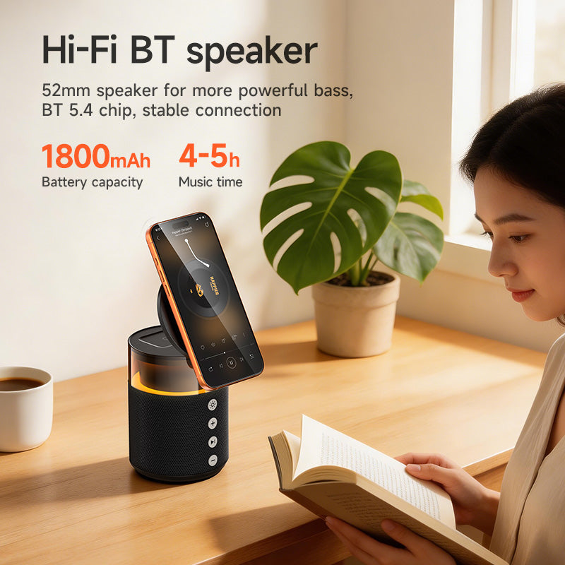Hoco 4-in-1 Bluetooth Speaker 15W Magnetic Wireless Charger and Ambient Light DWQ05