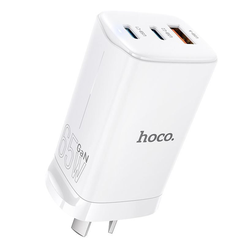 Hoco GaN PD65W Charger AU Plug 3 Port Fast Charging Adapter DNU5