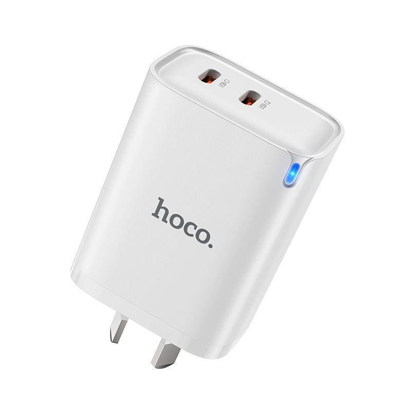 Hoco GaN PD45W Charger AU Plug Dual USB-C Fast Charging Adapter DNU6