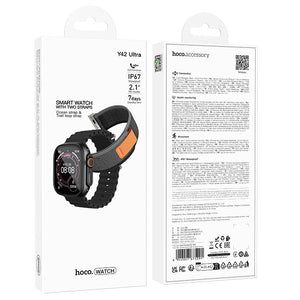 Hoco Y42 Ultra Smart Watch 2.1 Inch HD Display Bluetooth 5.3 Calling Heart Rate Monitor