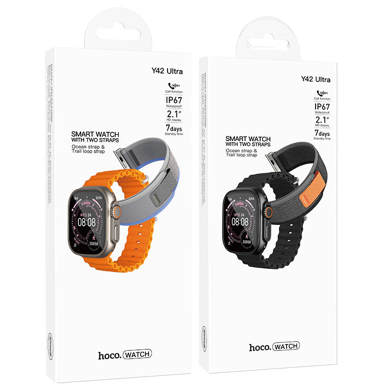Hoco Y42 Ultra Smart Watch 2.1 Inch HD Display Bluetooth 5.3 Calling Heart Rate Monitor