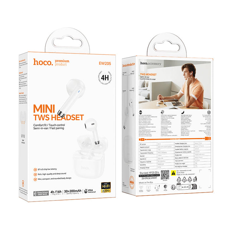 Hoco True Wireless Bluetooth Earbuds with Charging Case for Commuting