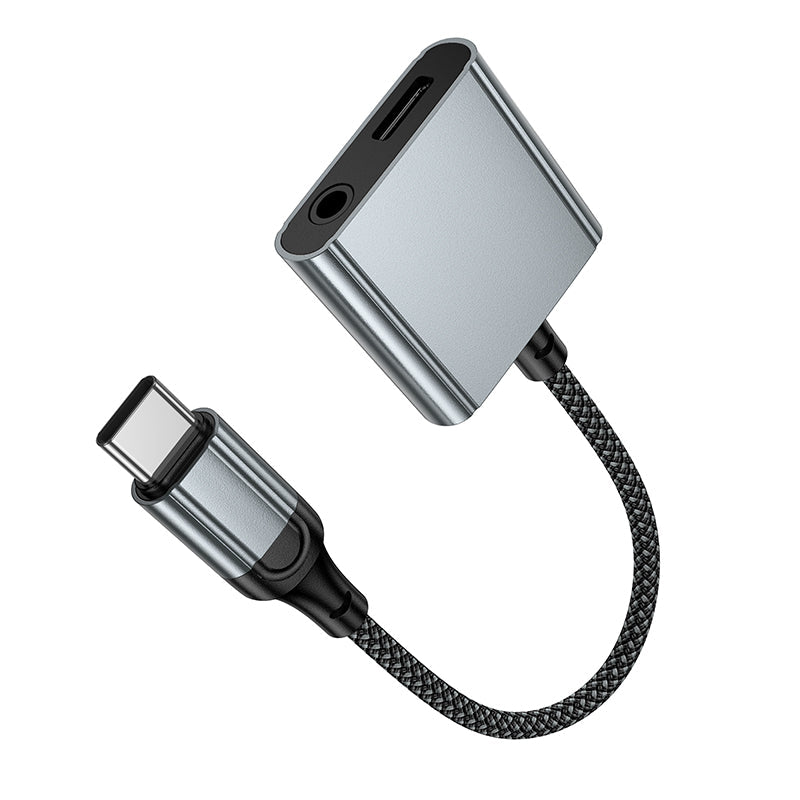 Hoco USB-C to USB-C and 3.5mm Audio Adapter for Charging and Listening