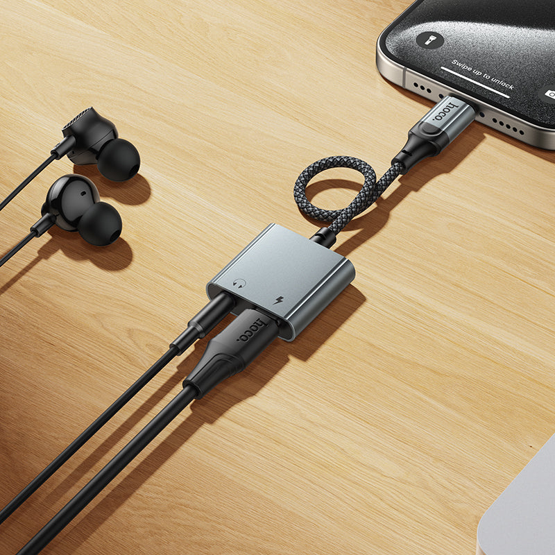 Hoco USB-C to USB-C and 3.5mm Audio Adapter for Charging and Listening