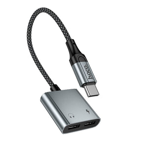 Hoco USB-C to Dual USB-C Splitter Adapter for Charging and Audio