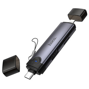 Hoco 3-in-1 USB-C and Lightning Card Reader for Phones and Tablets