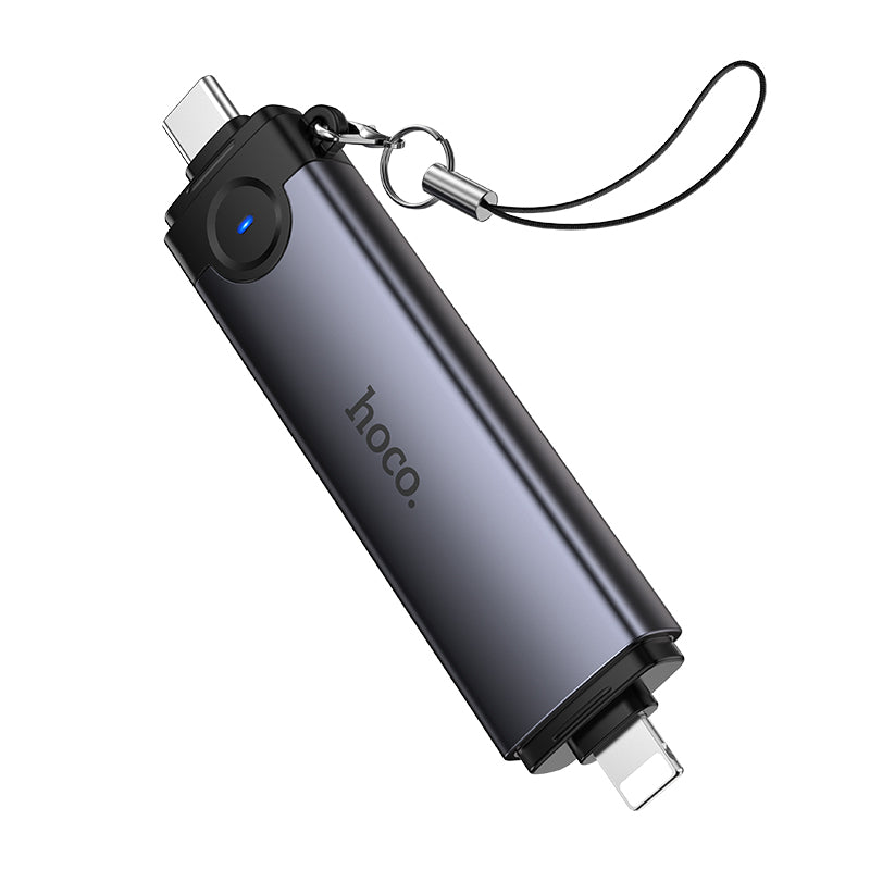 Hoco 3-in-1 USB-C and Lightning Card Reader for Phones and Tablets
