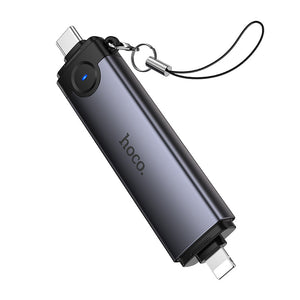 Hoco 3-in-1 USB-C and Lightning Card Reader for Phones and Tablets