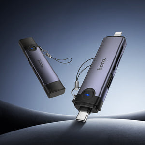 Hoco 3-in-1 USB-C and Lightning Card Reader for Phones and Tablets