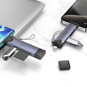 Hoco 3-in-1 USB-C and Lightning Card Reader for Phones and Tablets