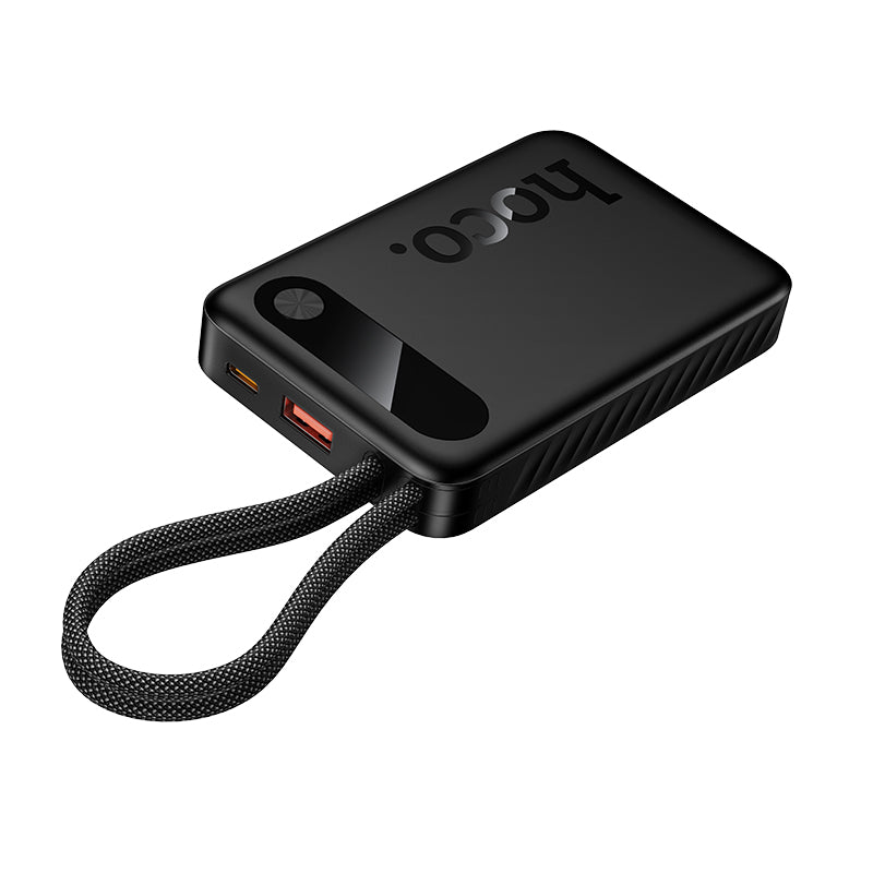 Hoco 10000mAh Slim Power Bank with Built-In USB-C & Lightning Cables 22.5W Fast Charging