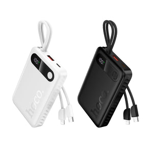 Hoco 10000mAh Slim Power Bank with Built-In USB-C & Lightning Cables 22.5W Fast Charging