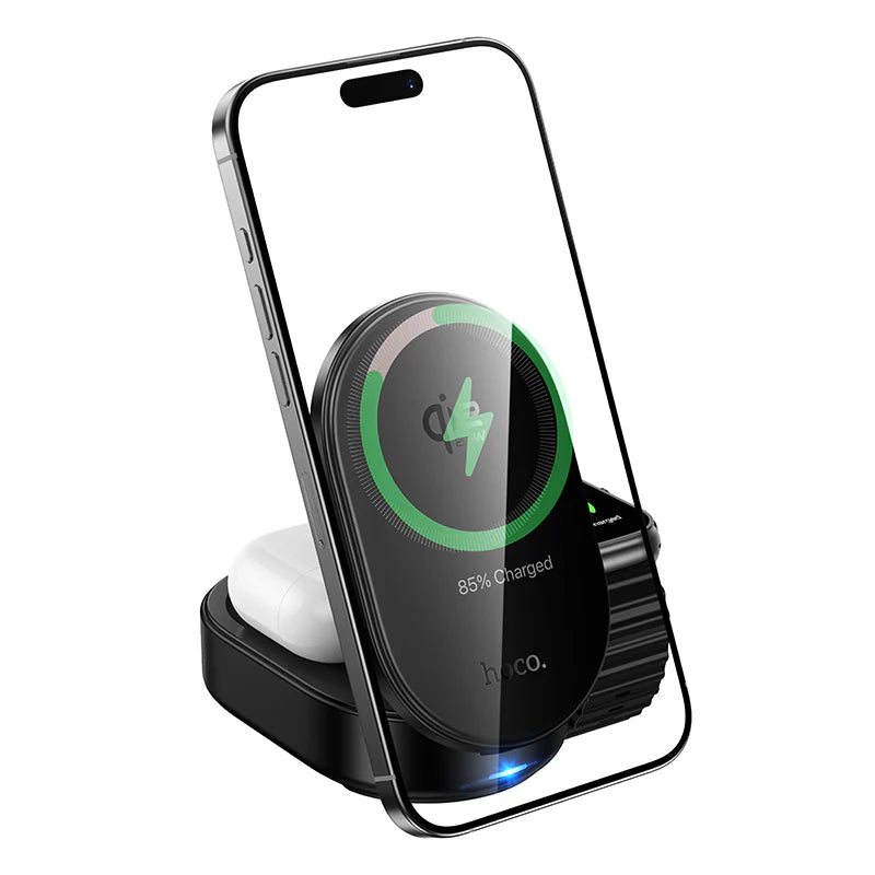 Hoco 3-in-1 Magnetic Wireless Fast Charger Qi2.2 25W Foldable MagSafe Compatible CQ23