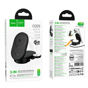 Hoco 3-in-1 Magnetic Wireless Fast Charger Qi2.2 25W Foldable MagSafe Compatible CQ23