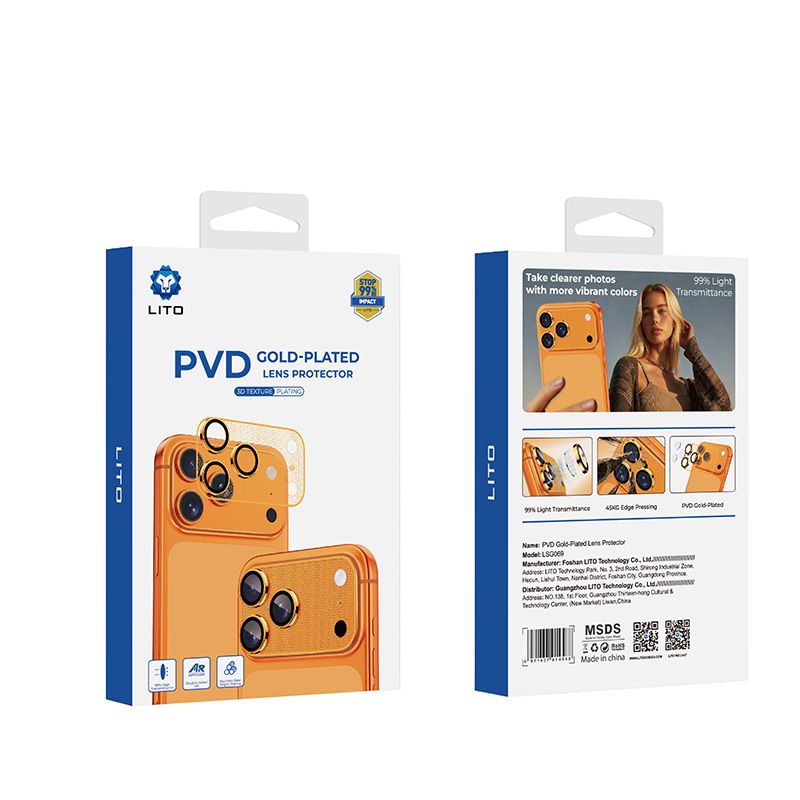 LITO iPhone 17 Pro Gold Plated Stainless Armour Camera Protector