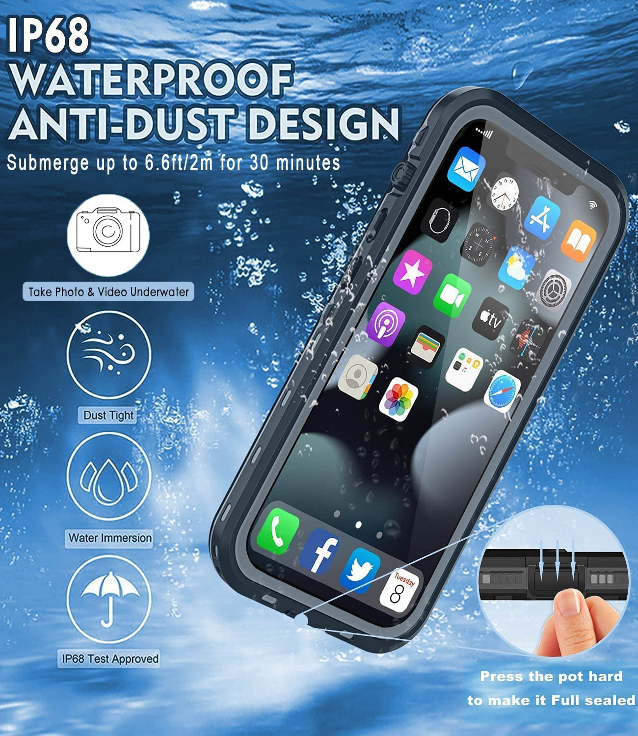 Blacktech Samsung Galaxy A57 Waterproof Case