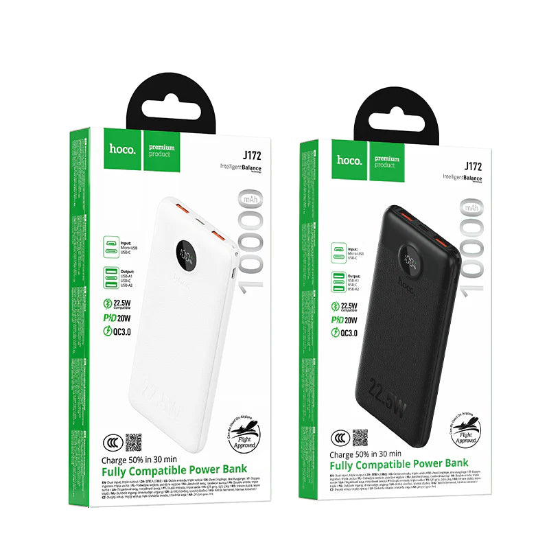 Hoco 10000mAh Power Bank 22.5W PD20W CCC Certified Fully Compatible J172