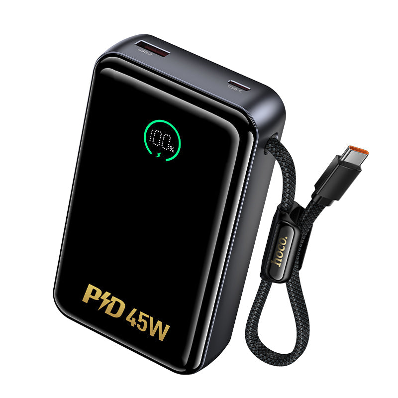 Hoco 20000mAh Power Bank PD45W Fast Charging High Capacity with Built-In Cable Q54