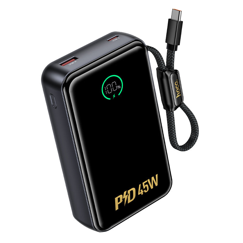 Hoco 20000mAh Power Bank PD45W Fast Charging High Capacity with Built-In Cable Q54