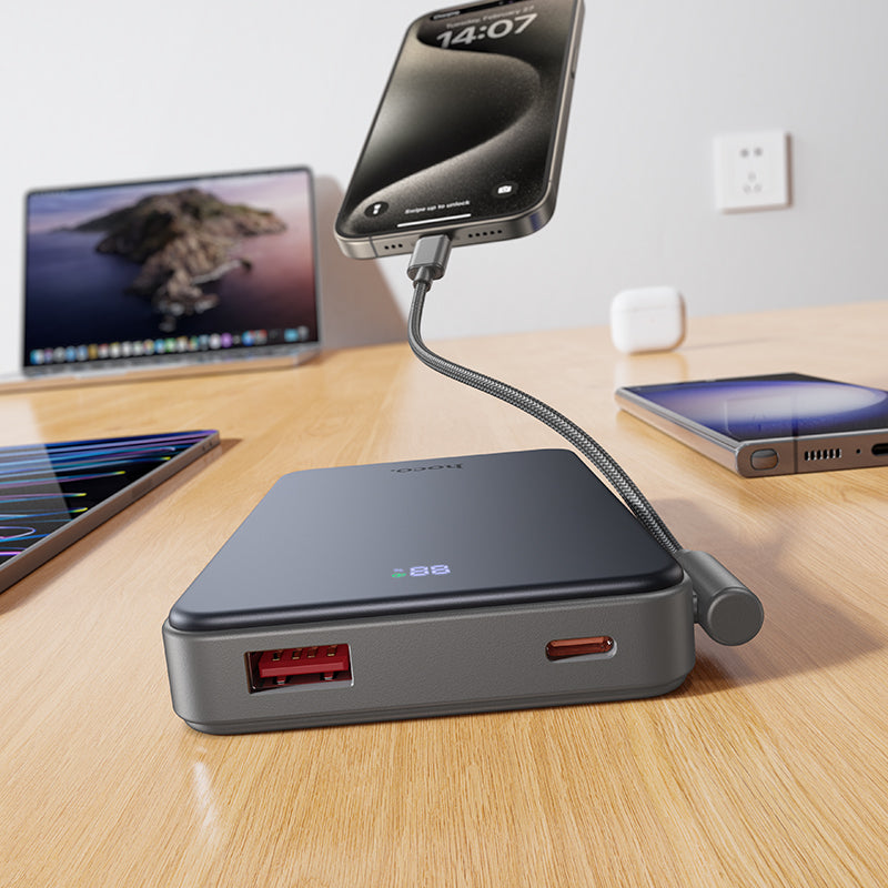 Hoco 10000mAh Power Bank 22.5W PD20W Fast Charging Built-In USB-C Cable J170