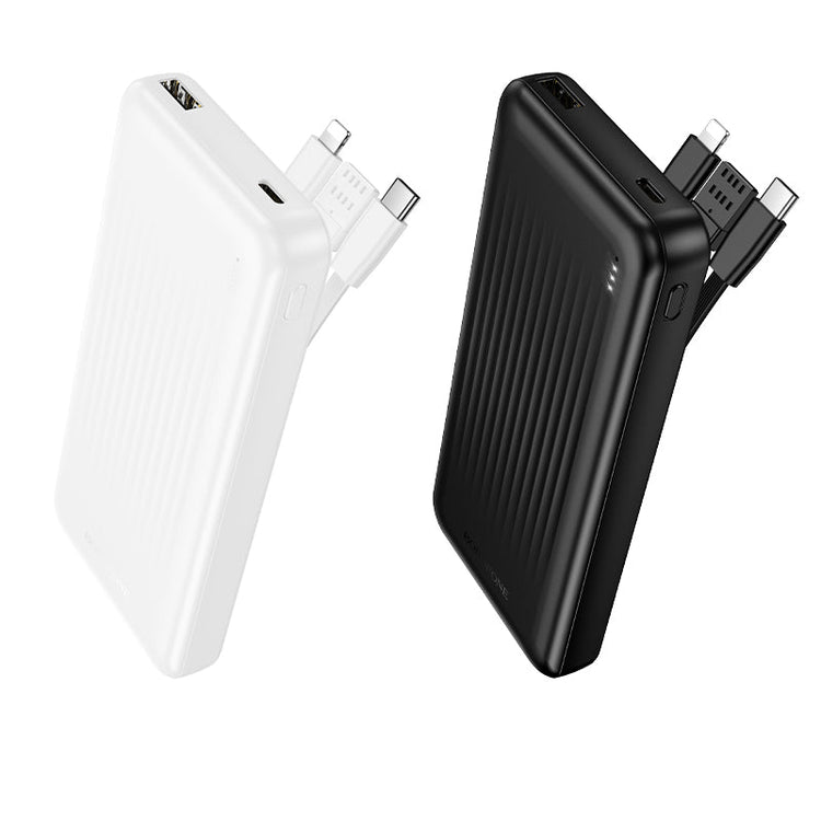 BOROFONE 10000mAh Power Bank with 3 Built-In Cables Fast Charging Portable Charger