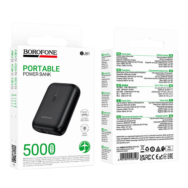 BOROFONE 5000mAh Portable Power Bank 10W Phone Charger