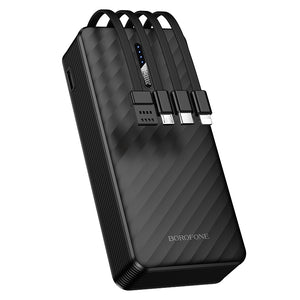 Borofone 20000mAh Power Bank with 4 Built-In Cables Portable Charger