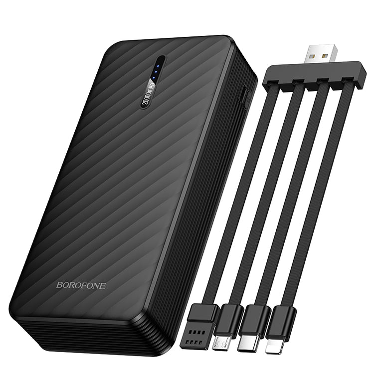 Borofone 20000mAh Power Bank with 4 Built-In Cables Portable Charger