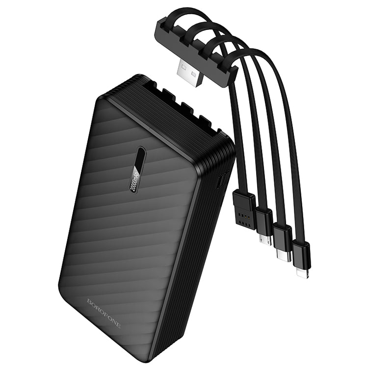 Borofone 20000mAh Power Bank with 4 Built-In Cables Portable Charger
