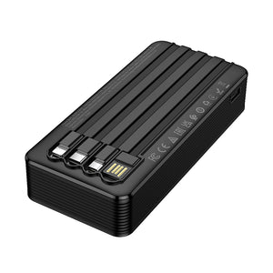 Borofone 20000mAh Power Bank with 4 Built-In Cables Portable Charger